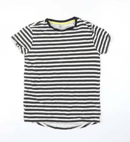 Very Boys Black Striped  Basic T-Shirt Size 10 Years