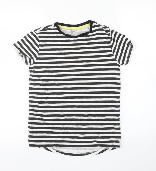 Very Boys Black Striped  Basic T-Shirt Size 10 Years
