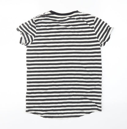Very Boys Black Striped  Basic T-Shirt Size 10 Years