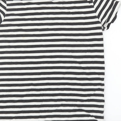 Very Boys Black Striped  Basic T-Shirt Size 10 Years