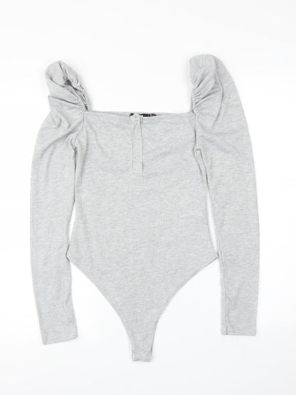 PRETTYLITTLETHING Womens Grey   Leotard One-Piece Size 6