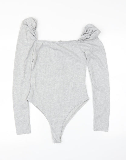 PRETTYLITTLETHING Womens Grey   Leotard One-Piece Size 6