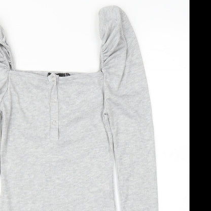 PRETTYLITTLETHING Womens Grey   Leotard One-Piece Size 6