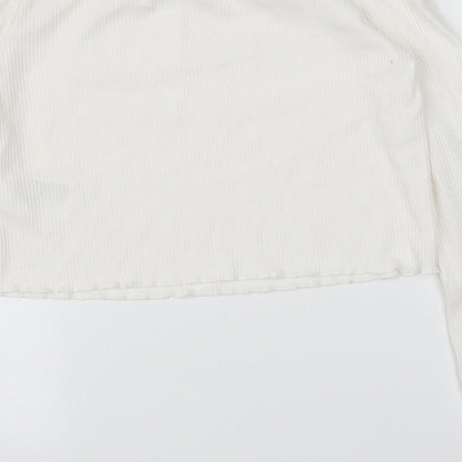H&M Womens White   Cropped Blouse Size M