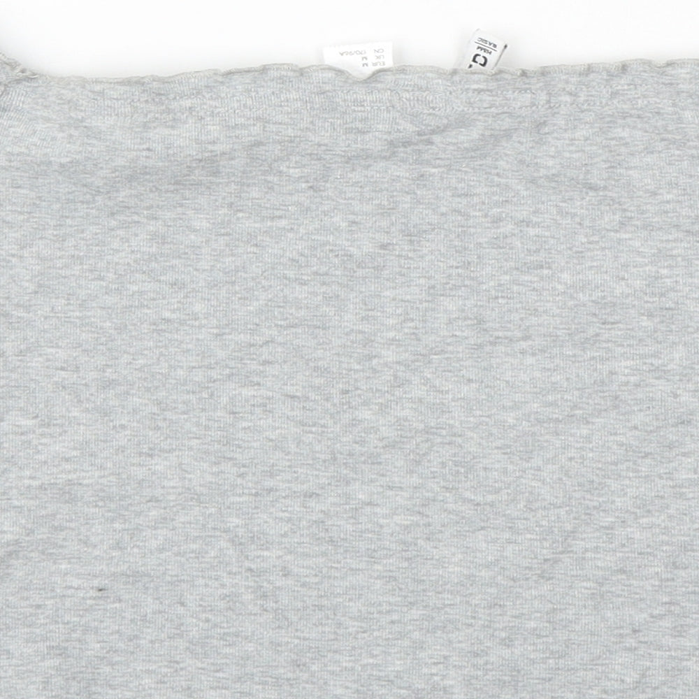 Womens UK Size M H&M Grey Cropped Tank