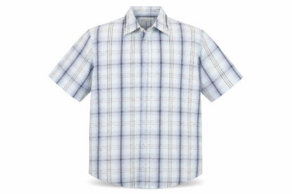 Mens UK Size XL EWM Blue  Button-Up Short Sleeve Casual Shirt