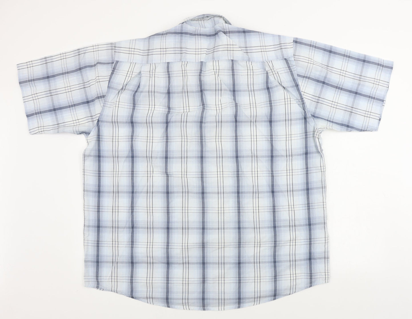 Mens UK Size XL EWM Blue  Button-Up Short Sleeve Casual Shirt