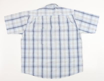 Mens UK Size XL EWM Blue  Button-Up Short Sleeve Casual Shirt