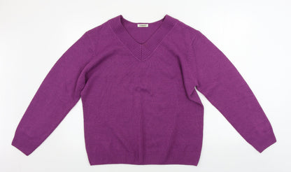 Womens UK Size L Damart Purple Pullover Jumper