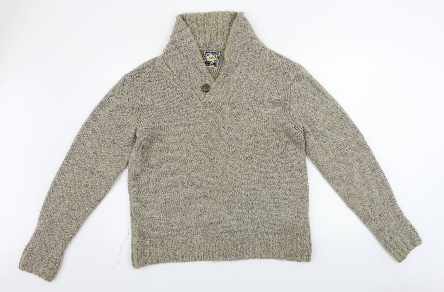 cedarwood  Mens Beige   Henley Jumper Size L