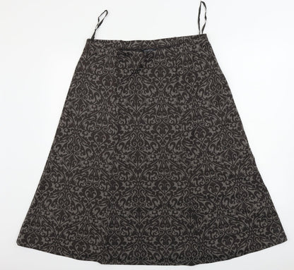 Profile Womens Brown Floral  A-Line Skirt Size 32 in