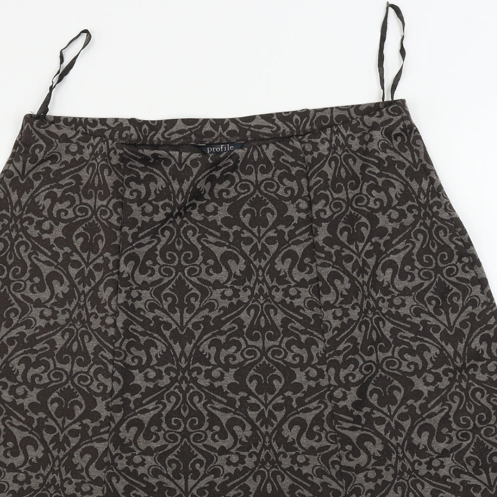 Profile Womens Brown Floral  A-Line Skirt Size 32 in