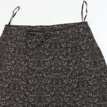 Profile Womens Brown Floral  A-Line Skirt Size 32 in