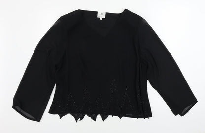 reve de rondo Womens Black   Basic Blouse Size 16