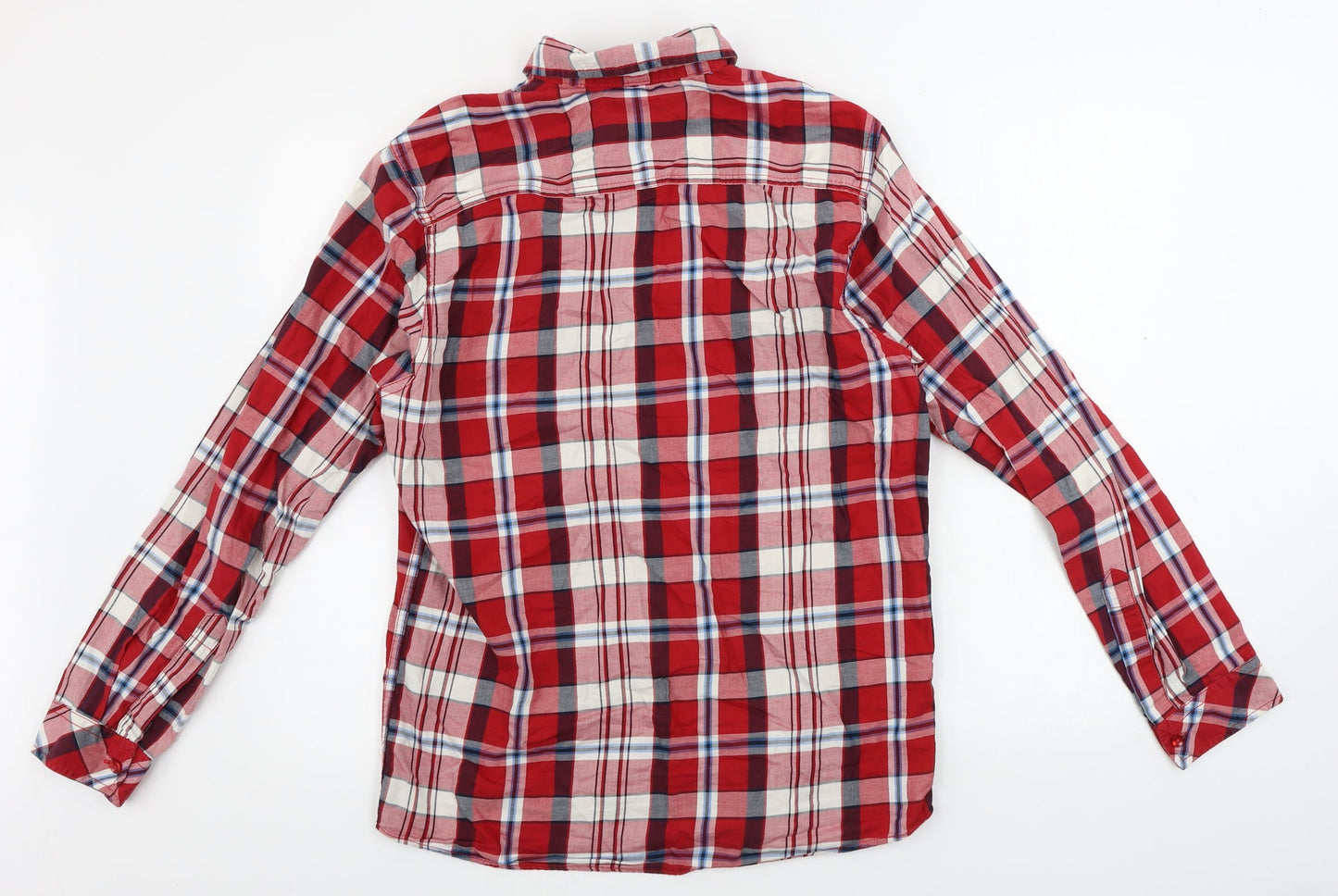 Mens UK Size S Ceader wood state Red  Button-Up Long Sleeve Casual Shirt