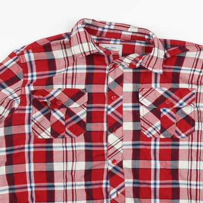 Mens UK Size S Ceader wood state Red  Button-Up Long Sleeve Casual Shirt