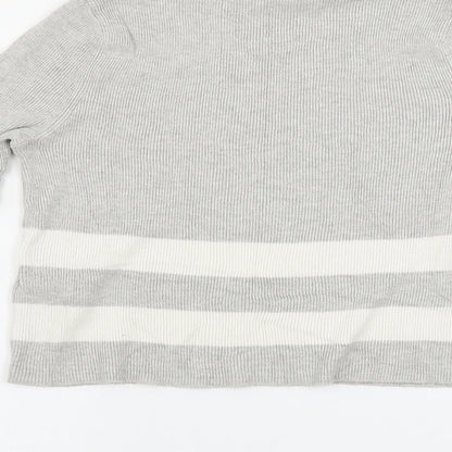 New Look  Girls Grey Striped  Pullover Jumper Size 11-12 Years