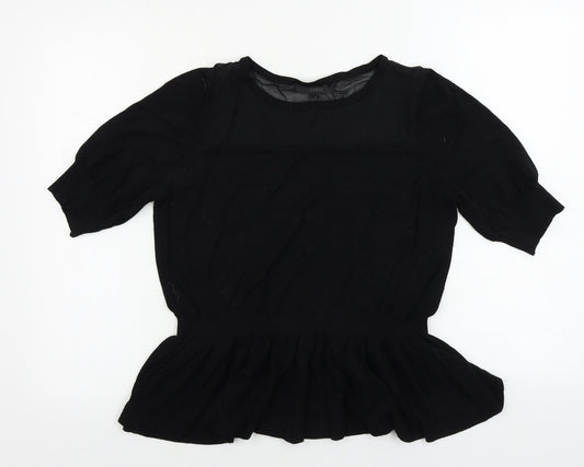 Coast Womens Black Houndstooth  Pullover Jumper Size L