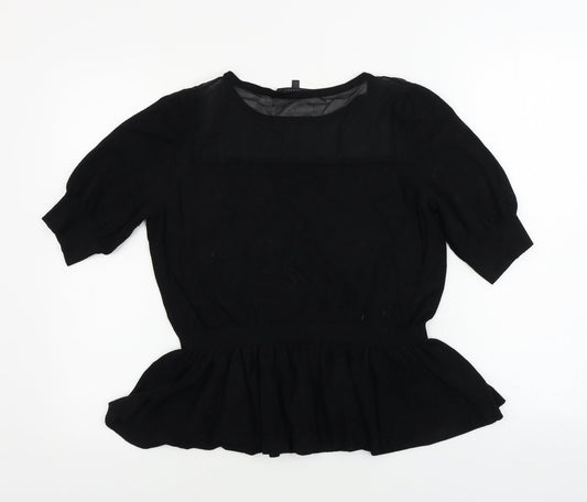 Coast Womens Black Houndstooth  Pullover Jumper Size L