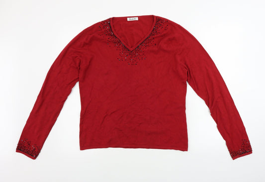Womens UK Size 18 Berkertex Red Pullover Jumper