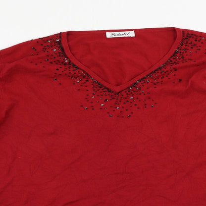 Womens UK Size 18 Berkertex Red Pullover Jumper