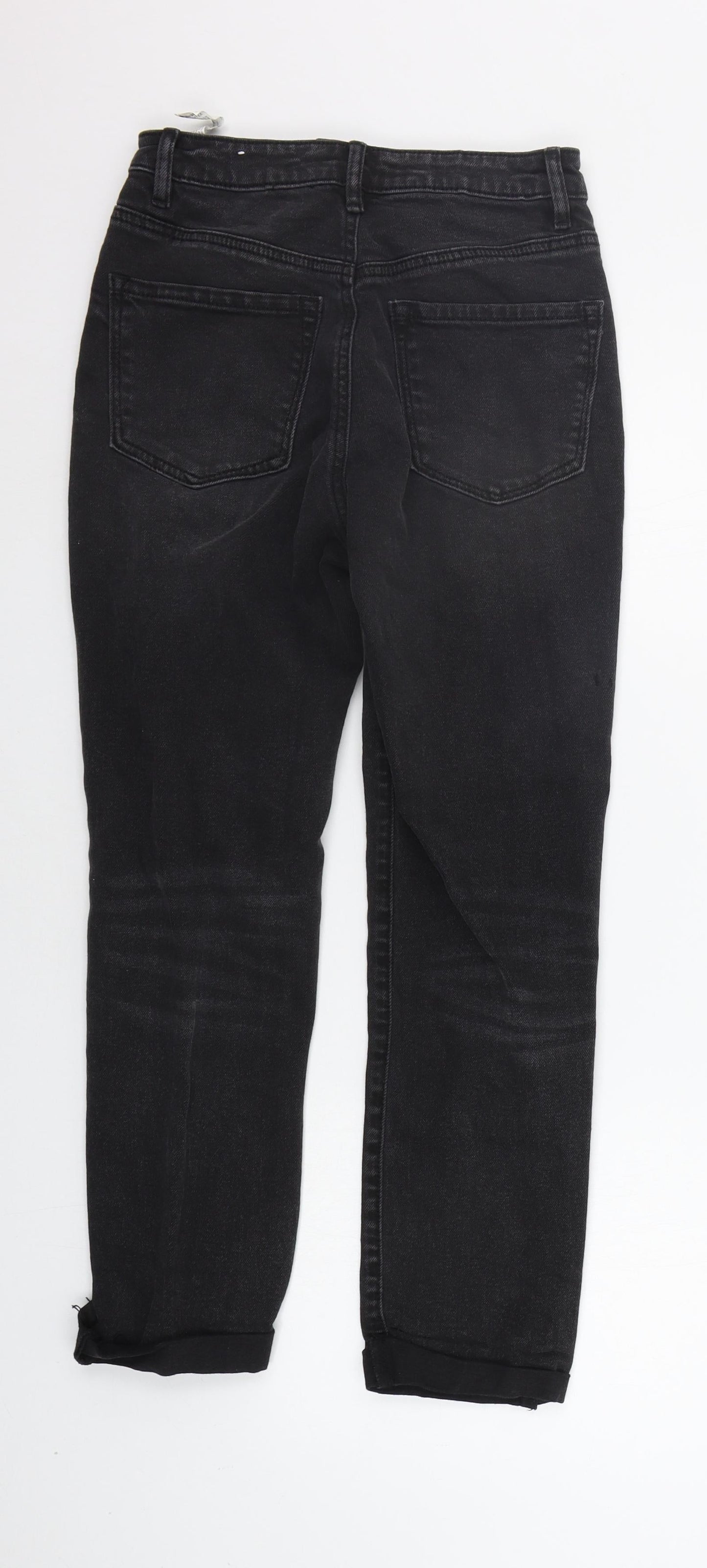 Womens UK Size 6 STR Regular Fit Straight Black Jeans