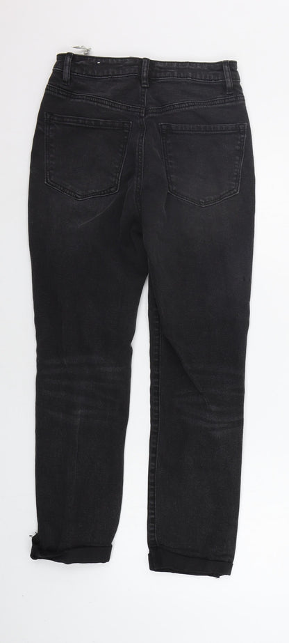 Womens UK Size 6 STR Regular Fit Straight Black Jeans