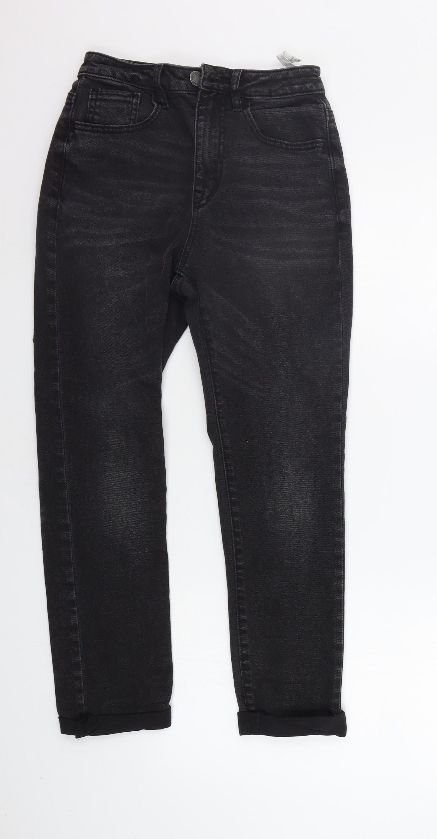 Womens UK Size 6 STR Regular Fit Straight Black Jeans