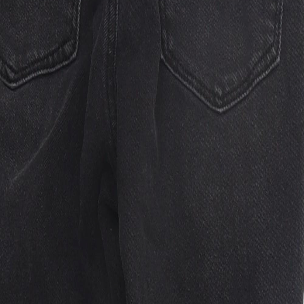 Womens UK Size 6 STR Regular Fit Straight Black Jeans