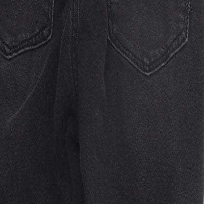 Womens UK Size 6 STR Regular Fit Straight Black Jeans