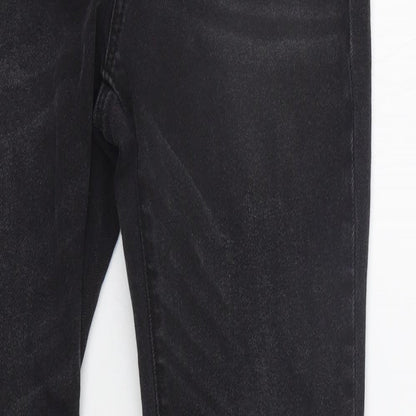 Womens UK Size 6 STR Regular Fit Straight Black Jeans