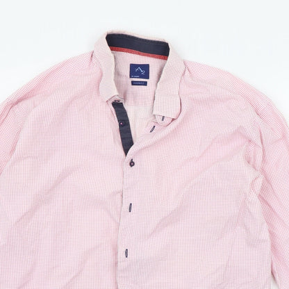 a2 BY ANDRE Mens Pink Polka Dot   Button-Up Size L