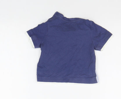 Mothercare Baby Blue Geometric  Basic T-Shirt Size 6-9 Months