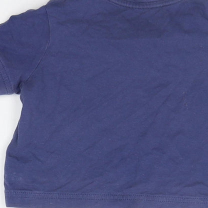 Mothercare Baby Blue Geometric  Basic T-Shirt Size 6-9 Months