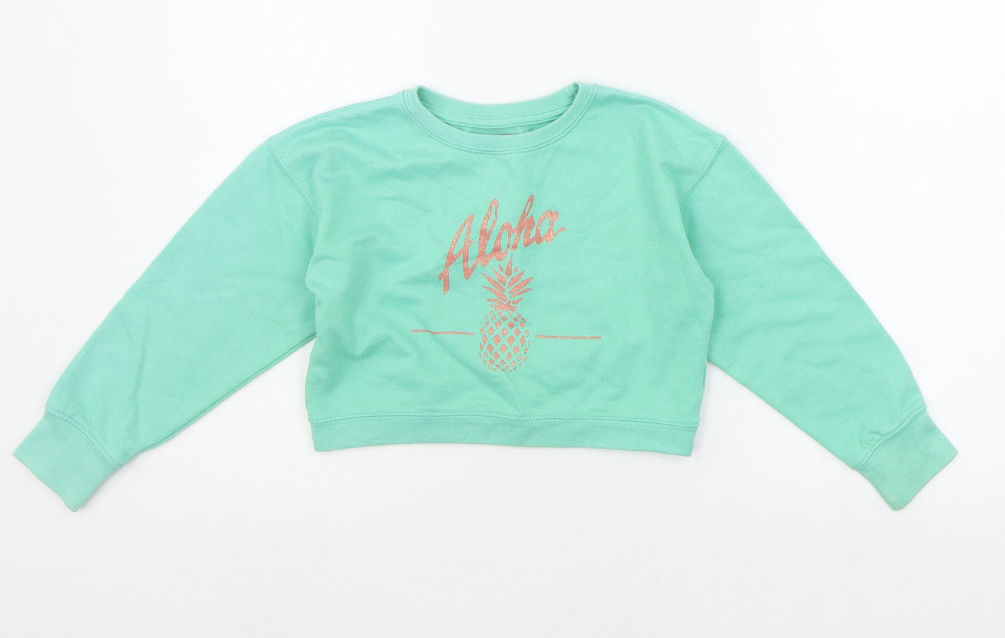 HAPPER GIRL Boys Green   Pullover Jumper Size 5-6 Years