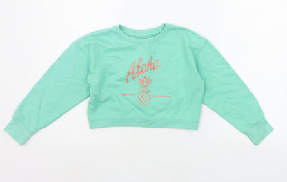 HAPPER GIRL Boys Green   Pullover Jumper Size 5-6 Years