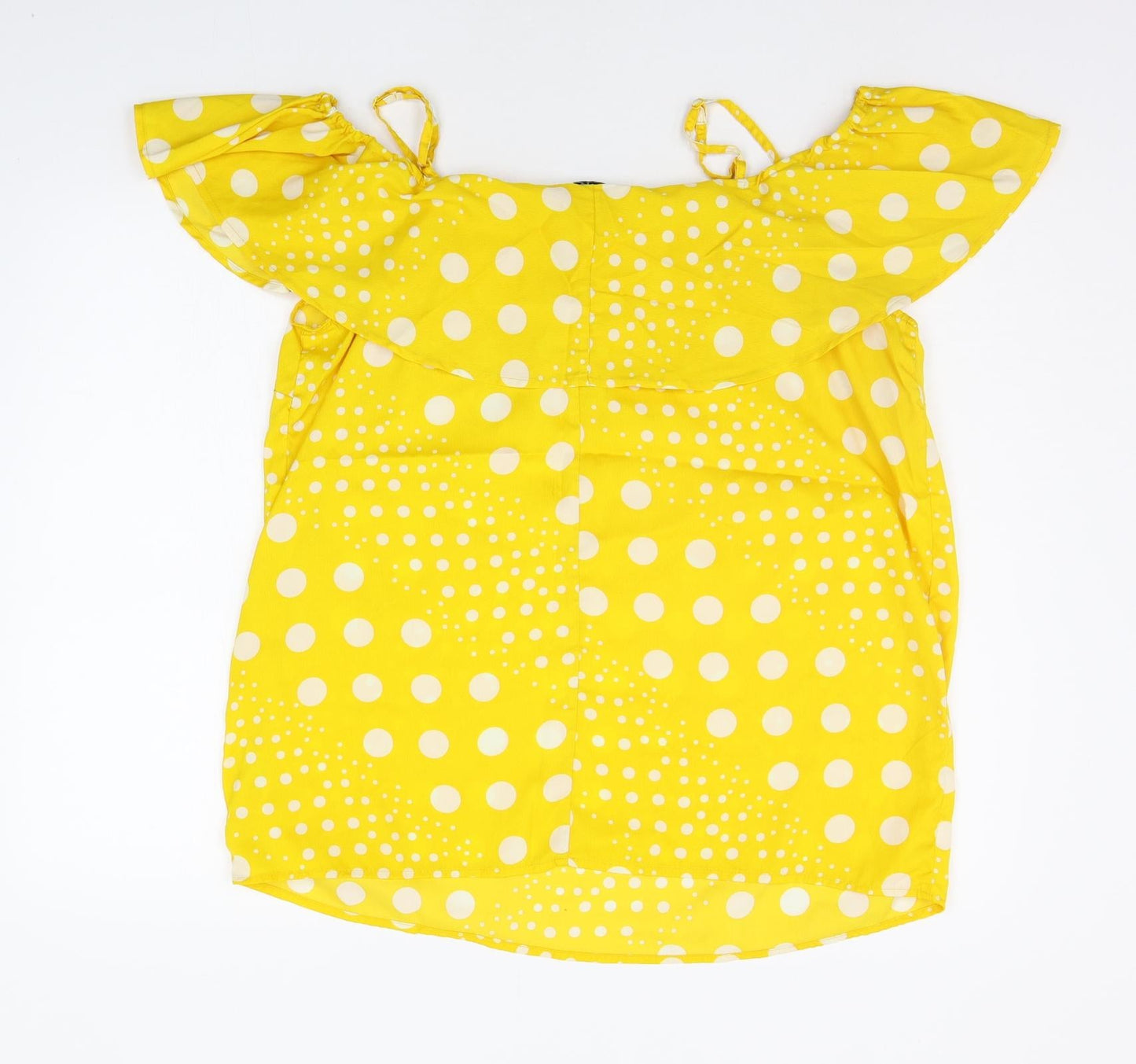 pEP&CO Womens Yellow Polka Dot  Basic Blouse Size 16