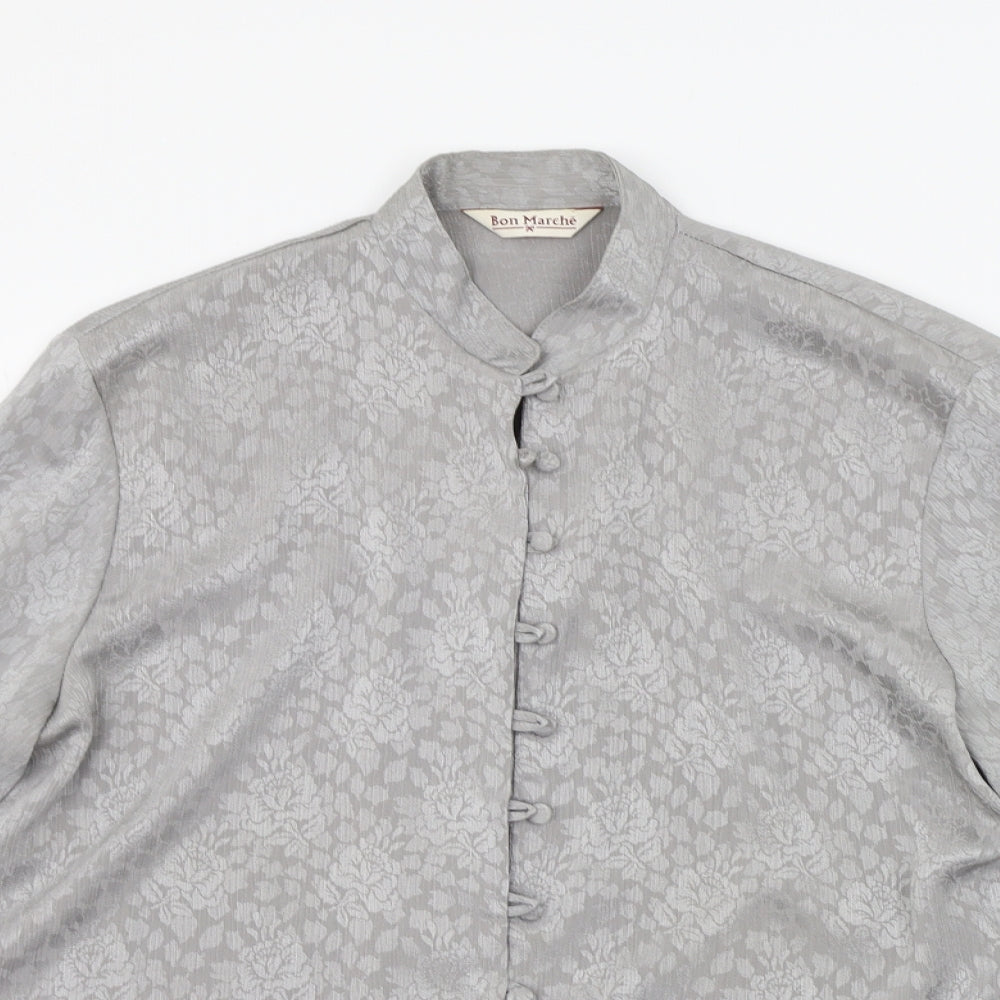 Bonmarché Womens Grey   Basic Button-Up Size 16