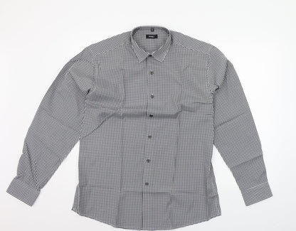 Mens UK Size 15.5 disley White  Button-Up Long Sleeve Casual Shirt