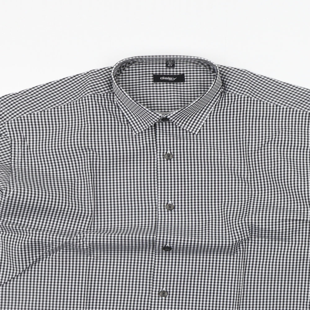 Mens UK Size 15.5 disley White  Button-Up Long Sleeve Casual Shirt