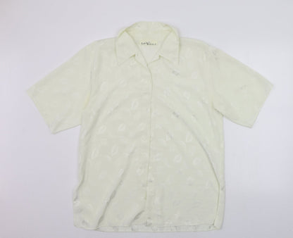 Christion marcus  Womens Yellow Geometric  Basic Button-Up Size 14
