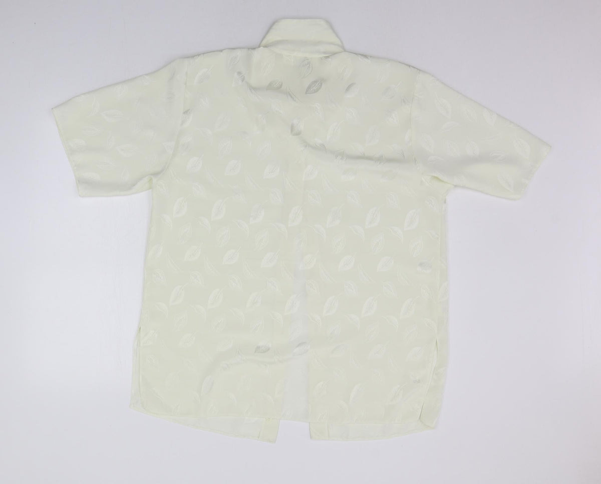 Christion marcus  Womens Yellow Geometric  Basic Button-Up Size 14