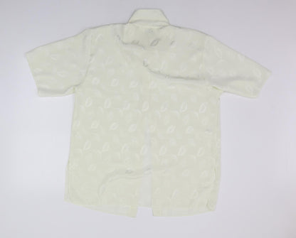 Christion marcus  Womens Yellow Geometric  Basic Button-Up Size 14