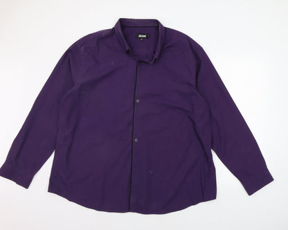 Mens UK Size XL Jacamo Purple  Button-Up Long Sleeve Casual Shirt