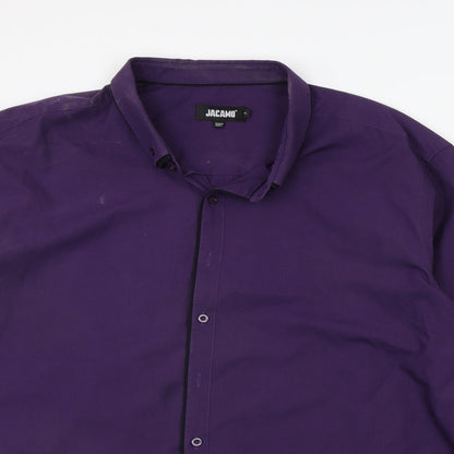 Mens UK Size XL Jacamo Purple  Button-Up Long Sleeve Casual Shirt