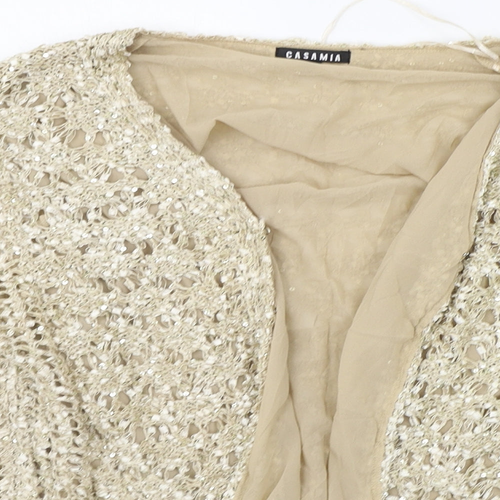 Womens UK Size S CASAMIA Beige Cardigan Jumper