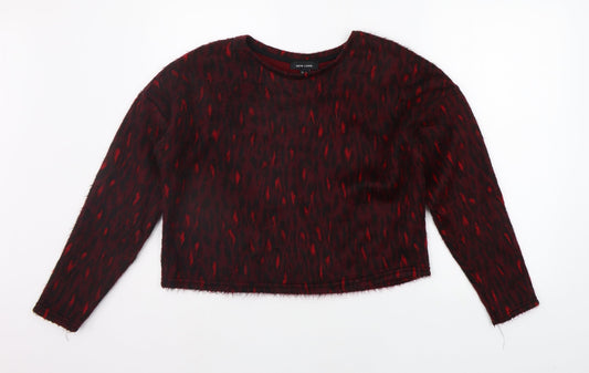 New Look Womens Red Geometric  Pullover Jumper Size S
