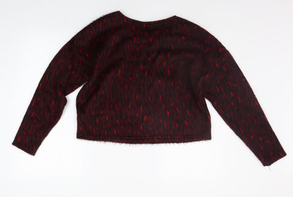 New Look Womens Red Geometric  Pullover Jumper Size S