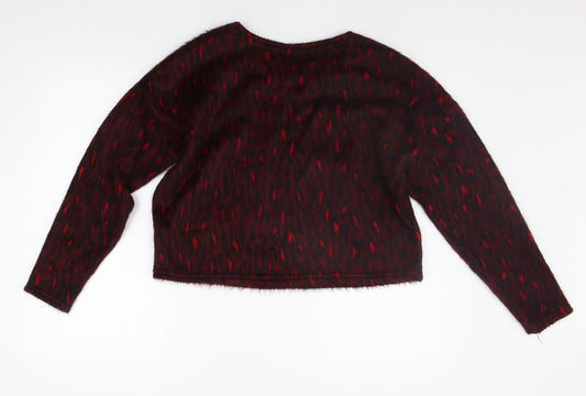 New Look Womens Red Geometric  Pullover Jumper Size S