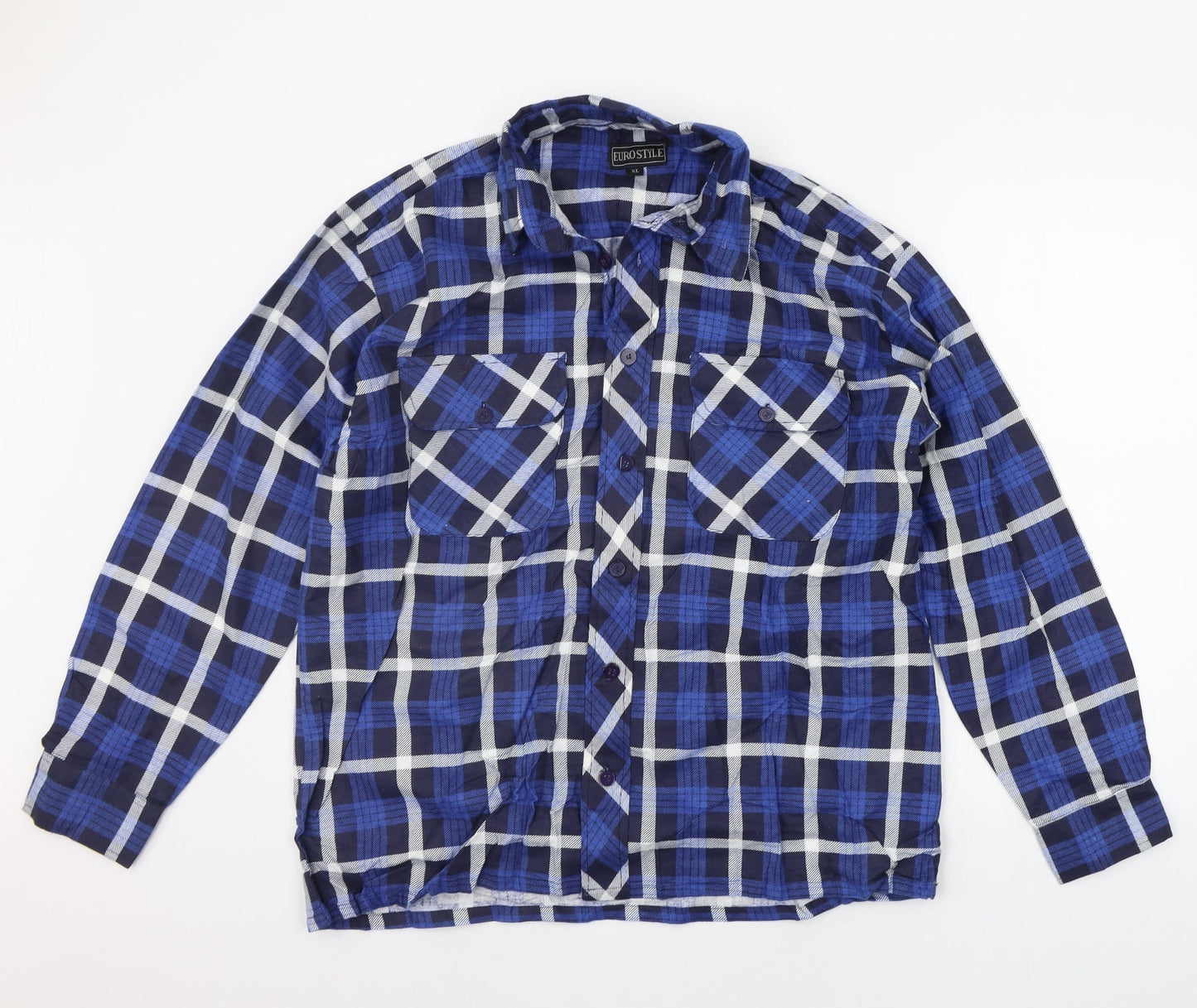 Mens UK Size XL Eurostar Blue  Button-Up Long Sleeve Casual Shirt